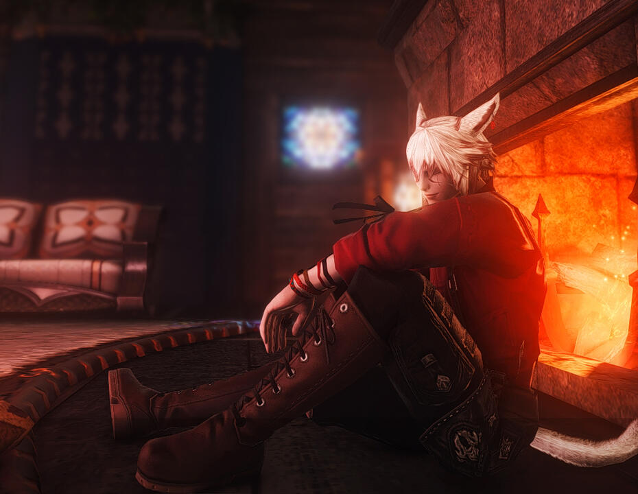 Cozing by the fire